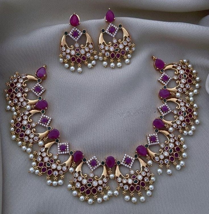 Premium Gold Plated Polki Necklace set with Rice pearls