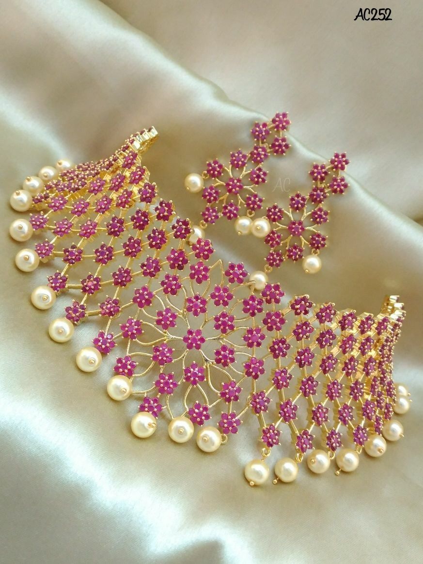 Nakshika pink stone Neck set for you