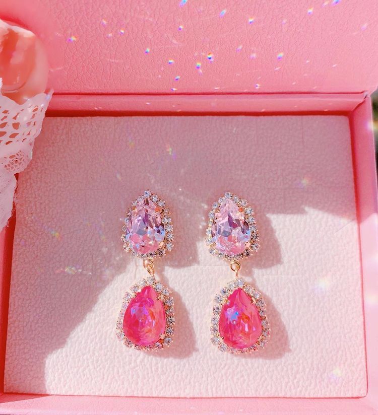 Pinkstone Eardrops Earrings