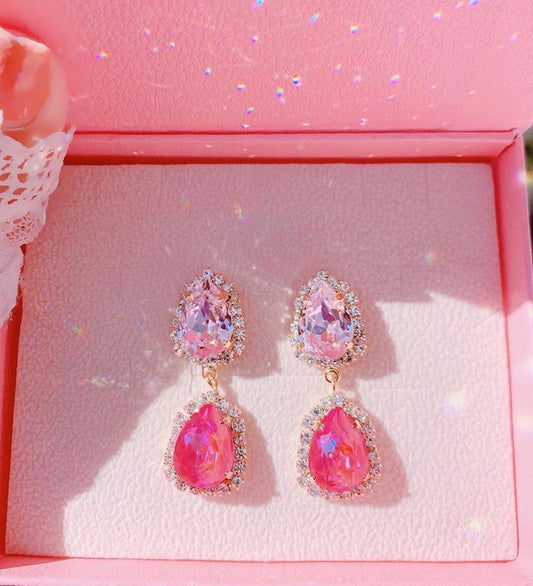 Pinkstone Eardrops Earrings
