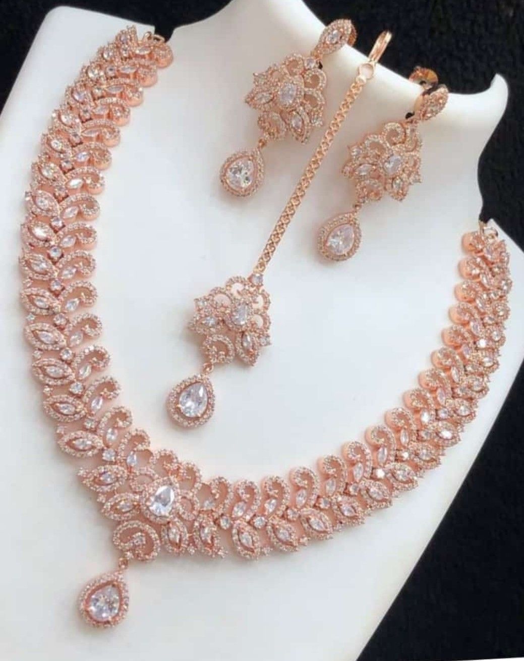 Rose Gold Nakshika designer Necklace for women