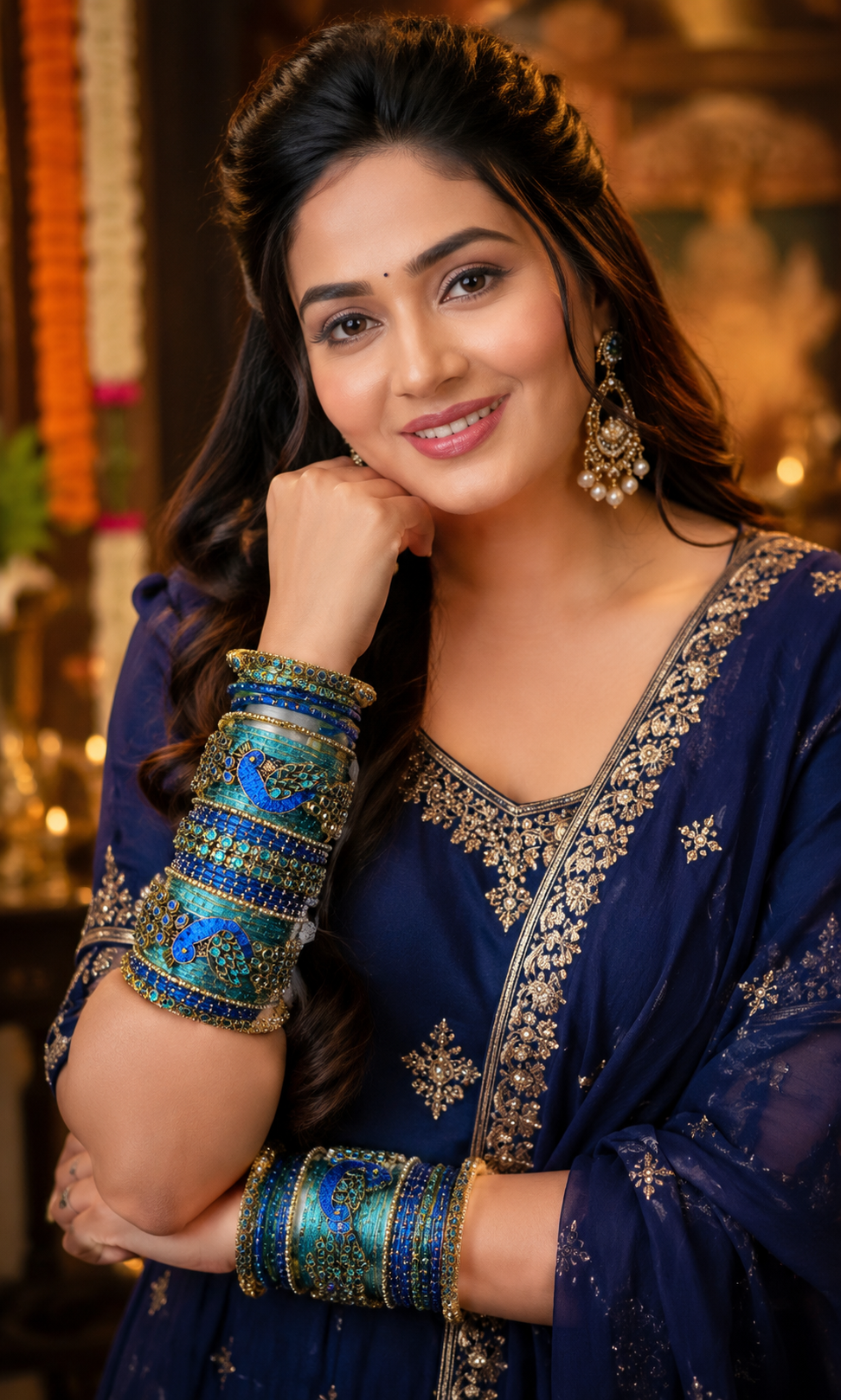 Beautiful peacock bangles set