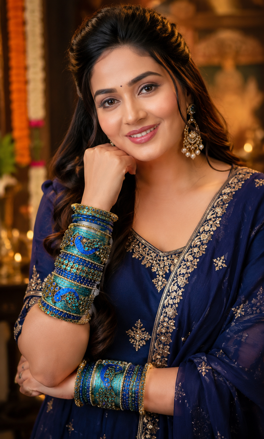 Beautiful peacock bangles set